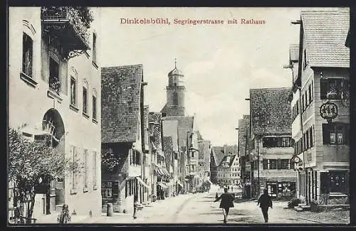 AK Dinkelsbühl, Segringerstrasse mit Rathaus