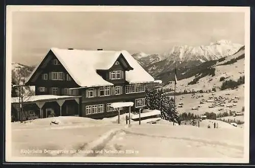 AK Hirschegg /Vorarlberg, Kinderheim Bergengruen mit Riezlern und Nebelhorn