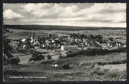 AK Laufenselden über Bad Schwalbach, Teilansicht mit Kirche