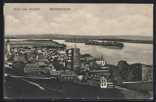 AK Rüdesheim /Rhein, Teilansicht