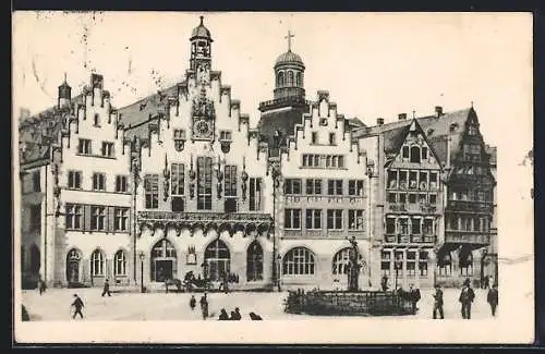 AK Alt-Frankfurt, Römer mit Brunnen