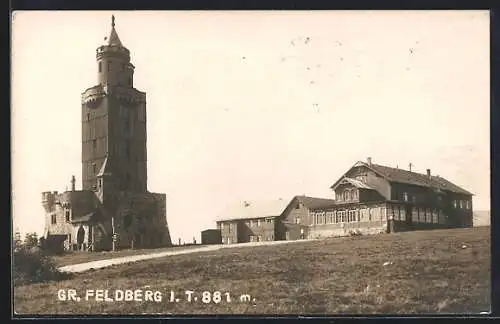 AK Gr. Feldberg i. T., Ortspartie mit Burg