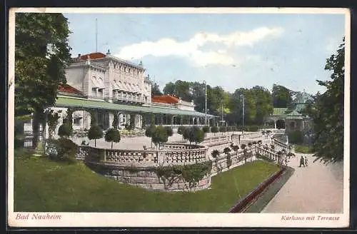 AK Bad Nauheim, Kurhaus mit Terrasse