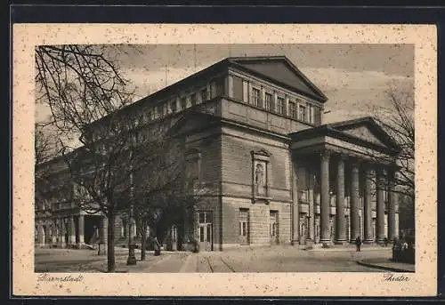 AK Darmstadt, Theater mit Strassenpartie