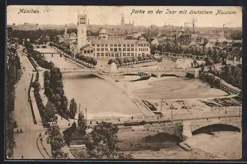 AK München, Deutsches Museum, Isar