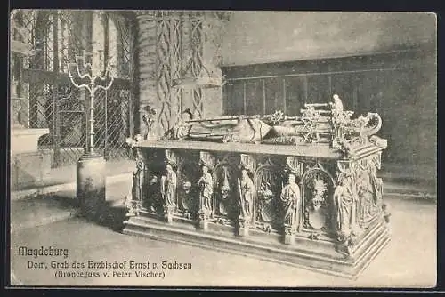 AK Magdeburg, Dom, Grab des Erzbischof Ernst v. Sachsen