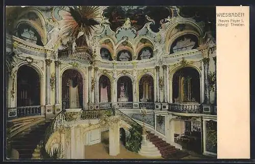 AK Wiesbaden, Königliches Theater, Neues Foyer I