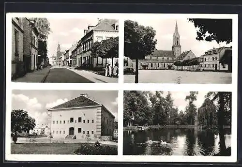 AK Germersheim am Rhein, Strassenpartie, Uferpartie, Ortspartie