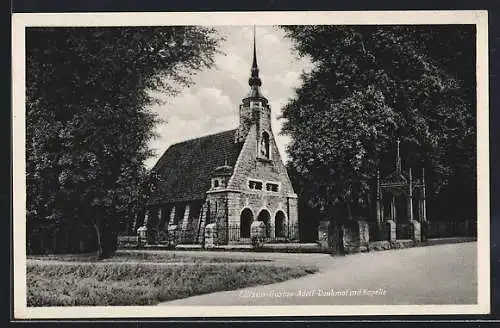 AK Lützen, Gustav-Adolf-Denkmal mit Kapelle