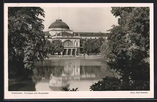 AK Wiesbaden, Kurhaus vom Kurgarten