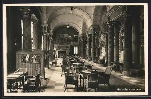 AK Wiesbaden, Kurhaus, Muschelsaal, Innenansicht