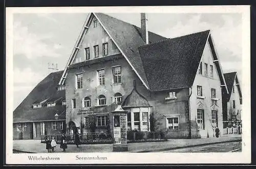 AK Wilhelmshaven, Seemannshaus im Sonnenschein, Litfasssäule