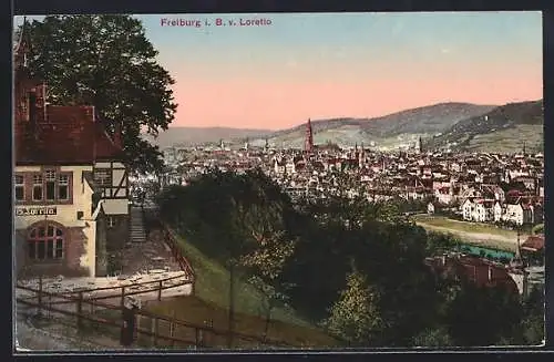 AK Freiburg i. B., Teilansicht vom Gasthaus Loretto aus