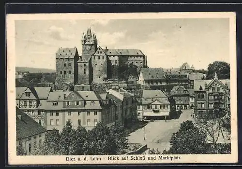 AK Diez a. d. Lahn, Blick auf Schloss und Marktplatz