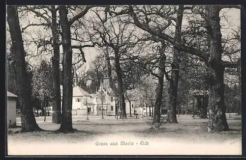 AK Maria-Eich, Ortspartie mit Kirche