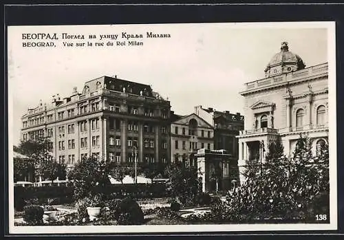 AK Neograd, Vue sur la rue du Roi Milan