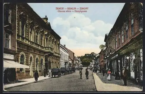 AK Zemun / Semlin / Zimony, Glavna ulica, Hauptgasse mit Geschäften