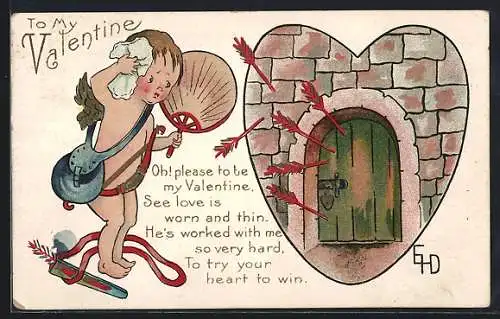 AK Amor schiesst Pfeile auf ein Tor, Valentinstag