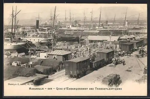 AK Marseille, Quai d`Embarquement des Transatlantiques