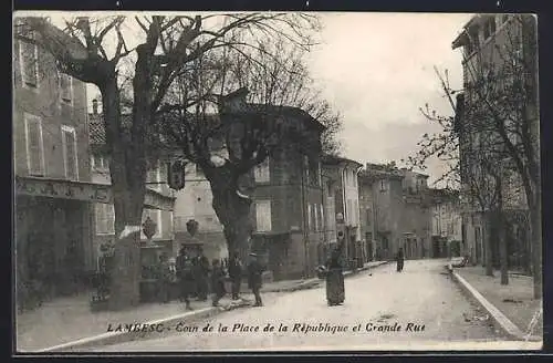 AK Lambesc, Coin de la Place de la République et Grande Rue