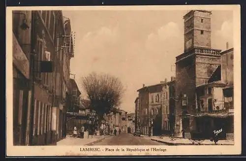 AK Lambesc, Place de la République et l`Horloge