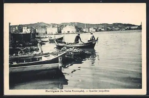 AK Martigues, Quartier Jonquières avec barques sur l`eau