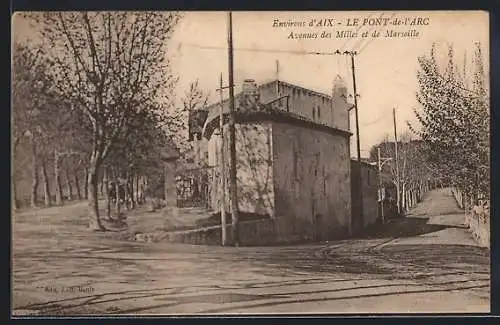 AK Le Pont-de-l`Arc, Avenues des Milles et de Marseille