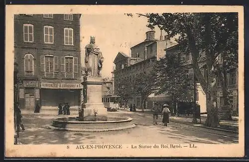 AK Aix-en-Provence, La Statue du Roi René