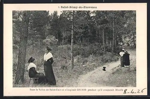 AK Saint-Rémy-de-Provence, Vallon de Saint-Clair où s`inspirait Gounod pour composer Mireille