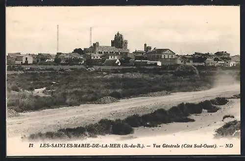 AK Les-Saintes-Maries-de-la-Mer, Vue générale, Côté Sud-Ouest