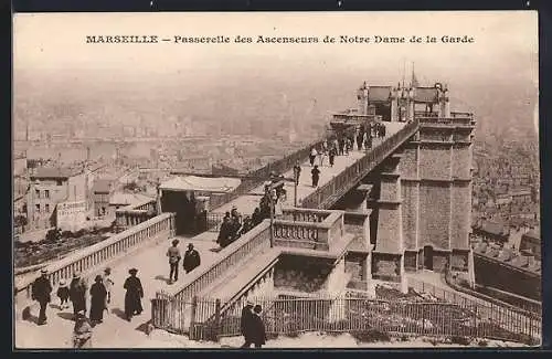 AK Marseille, Passerelle des Ascenseurs de Notre Dame de la Garde