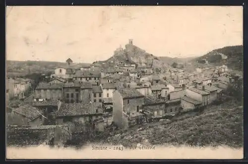 AK Simiane, Vue générale du village sur la colline avec château en arrière-plan