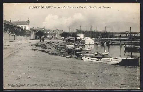 AK Port-de-Bouc, Anse des Fourmis, Vue des Chantiers de Provence