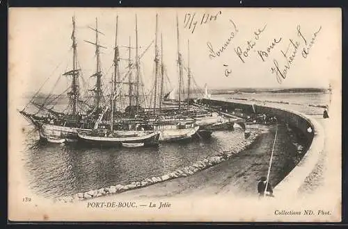 AK Port-de-Bouc, La Jetée avec voiliers amarrés