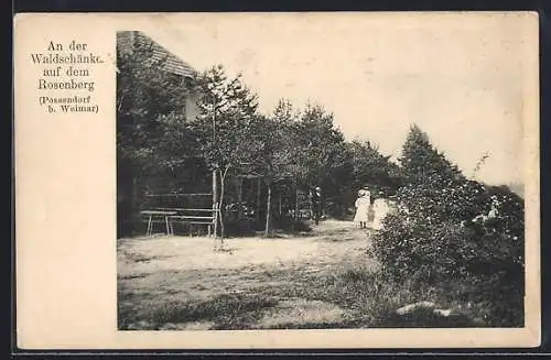 AK Possendorf b. Weimar, Am Gasthof Waldschänke auf dem Rosenberg