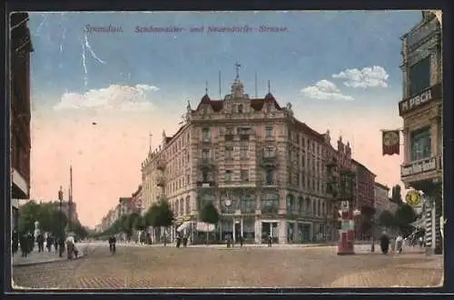 AK Berlin-Spandau, Schönwalder Strasse Ecke Neuendorfer Strasse