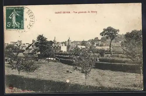 AK Saint-Sever, Vue générale du Bourg