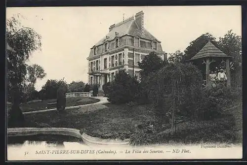 AK Saint-Pierre-sur-Dives, La Villa des Sources et son jardin élégant