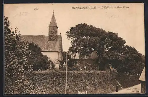 AK Hennequeville, L`église et le Gros Chêne