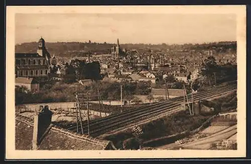 AK Lisieux, Vue sur l`église Saint-Désir et la ville environnante