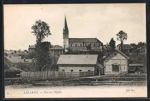 AK Livarot, Vue sur l`église