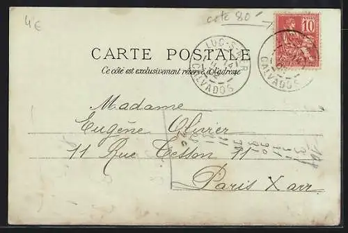 AK Luc-sur-Mer, La Passerelle avec vue sur la mer et bateaux