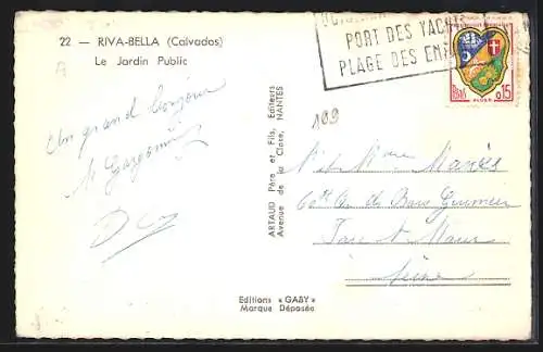 AK Riva-Bella, Le Jardin Public avec bancs et visiteurs