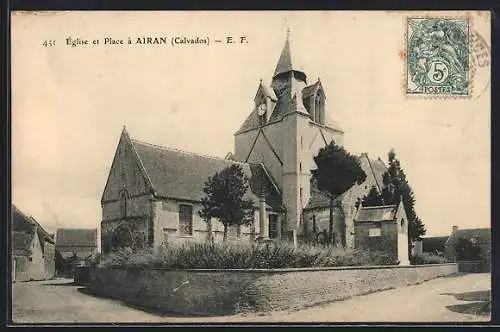 AK Airan, Église et place à Airan, Calvados