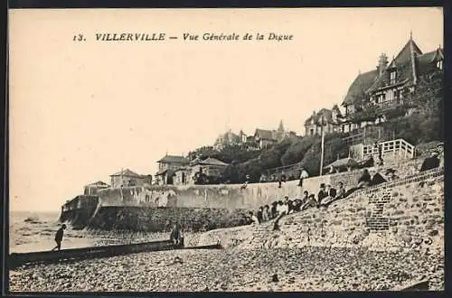 AK Villerville, Vue Générale de la Digue