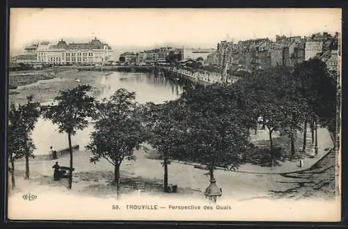 AK Trouville, Perspective des Quais