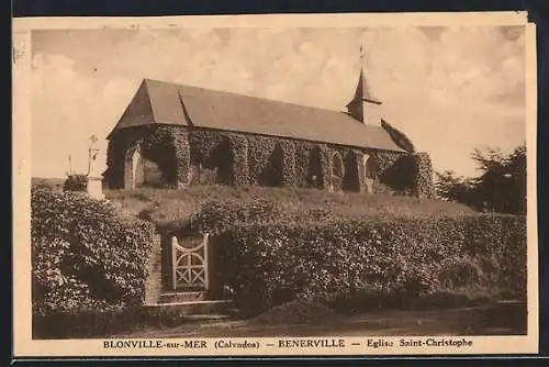 AK Blonville-sur-Mer, Benerville, Église Saint-Christophe couverte de lierre