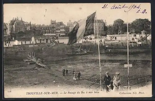 AK Trouville-sur-Mer, Le Passage du Bac à marée basse