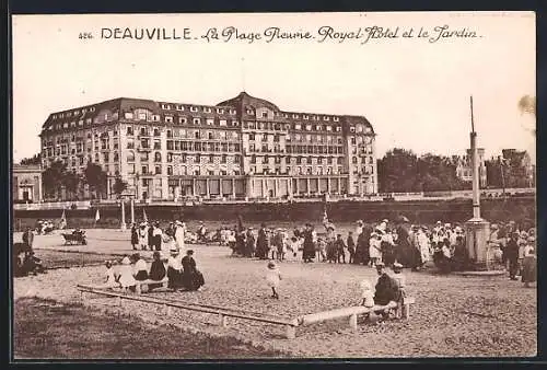 AK Deauville, La Plage Fleurie, Royal Hôtel et le Jardin