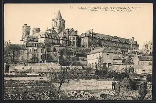 AK Caen, L`Hôtel-Dieu et l`église de la Trinité, abbaye aux Dames